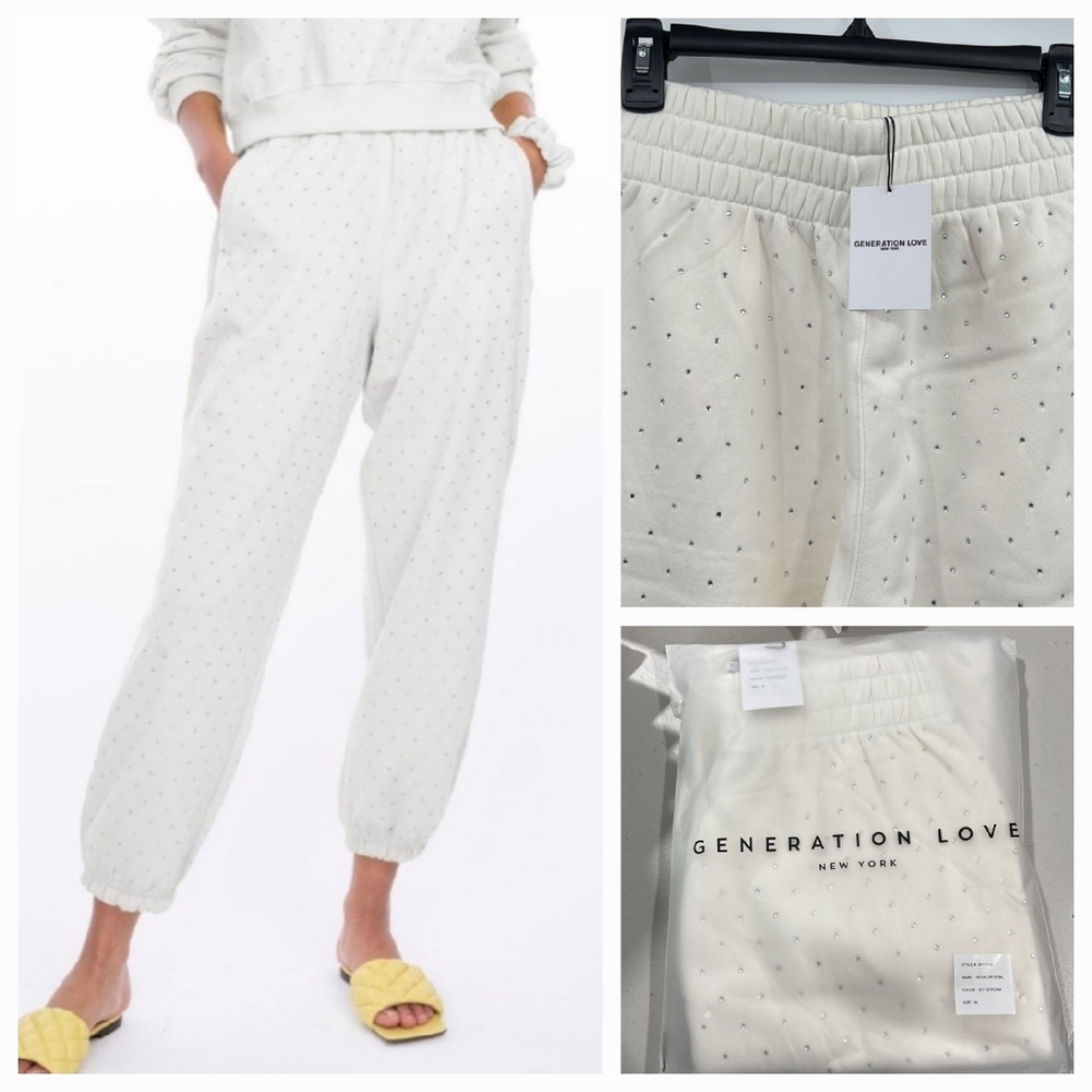 Generation Love Ivory Dotted Joggers